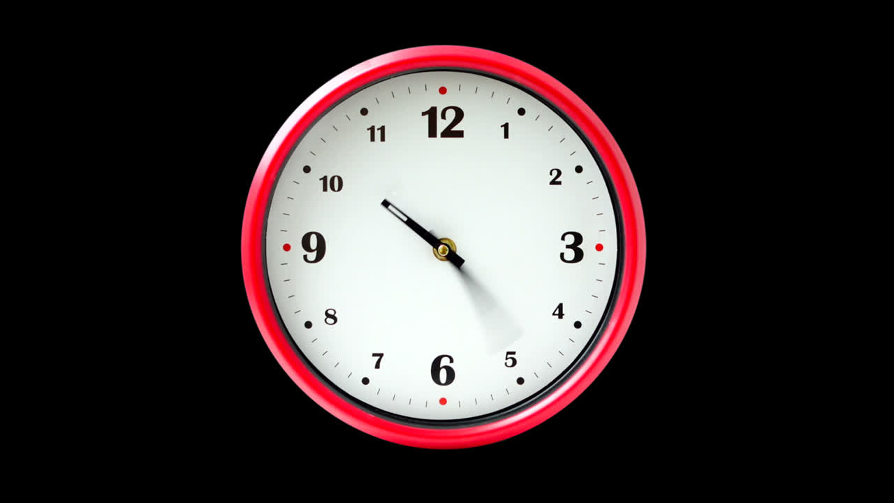 Shooting of hours. Time lapse. Alpha channel included. Shooting of the dial of hours