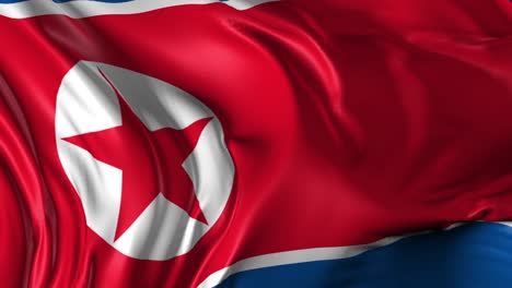 beautiful 3d animation of north korea flag in loop mode