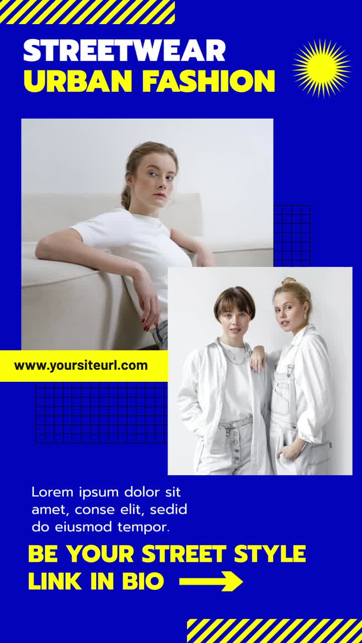 Annuncio pubblicitario di moda urbana con modelle