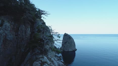 coastal rocky cliffs and sea stack