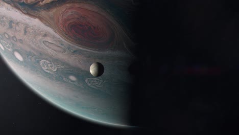 Jupiter's-Moon-Io-Orbiting-the-Gas-Giant-Planet