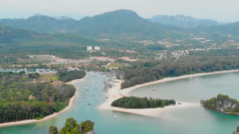 Aerial-of-Ao-Nang-Beach-in-Krabi-island,-Thailand