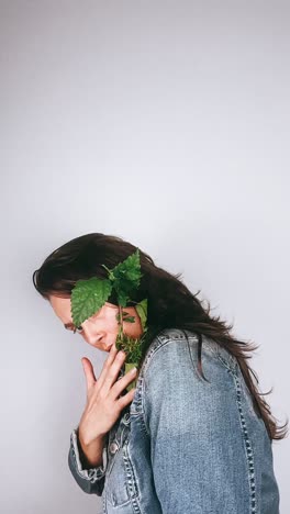 woman with plants
