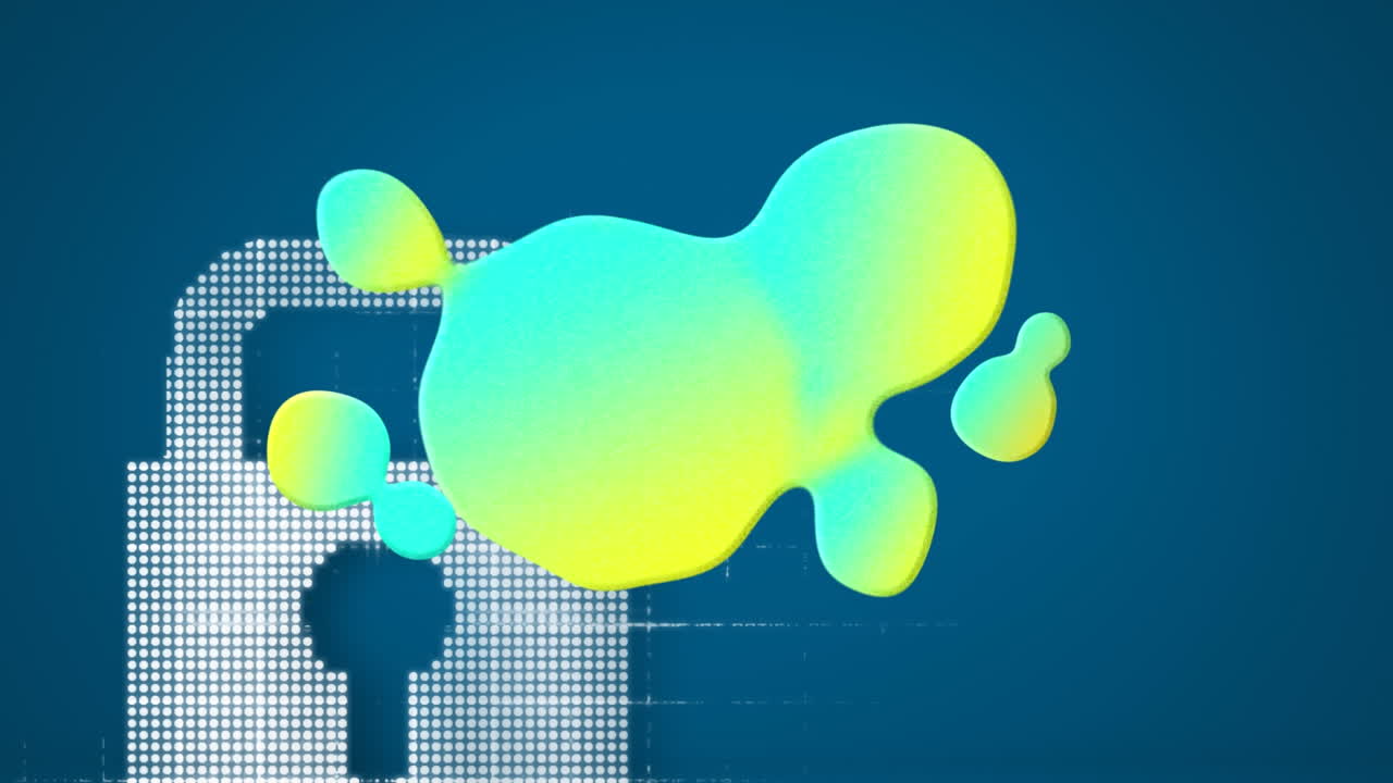 animación de una mancha colorida sobre el candado de seguridad en línea