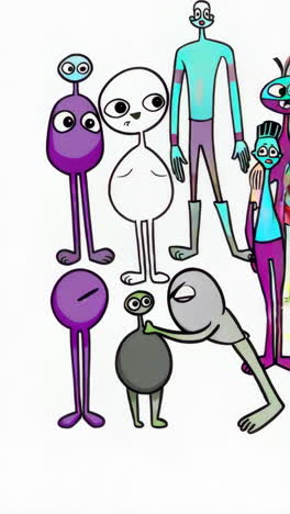 collection of stylized cartoon characters