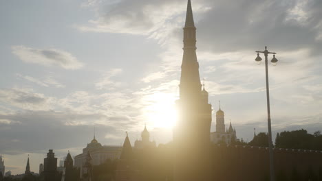 sunset over the moscow kremlin