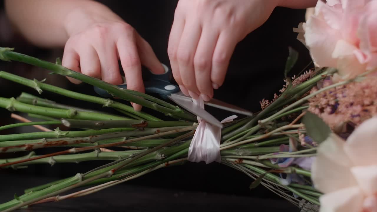 Florist Arranging a Beautiful Bouquet