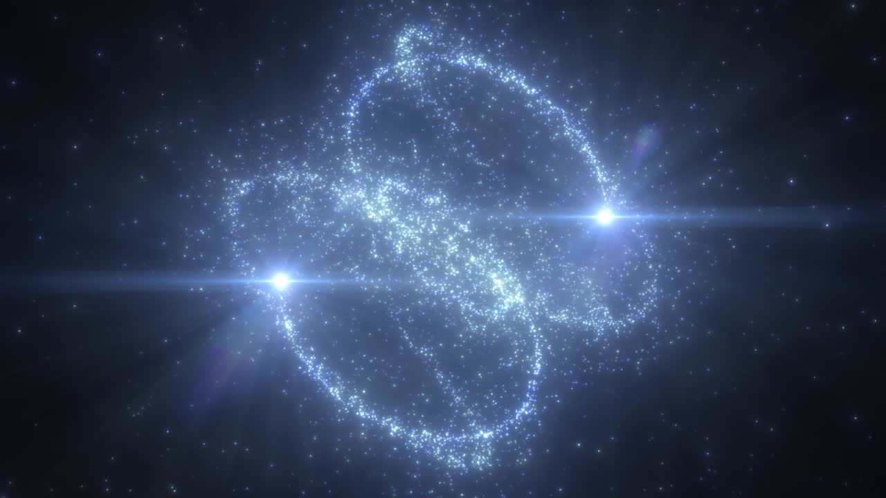 Beautiful Shining Stars Flying Around Glowing Lights Particle Trails - 4K Seamless VJ Loop Motion Background Animation