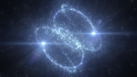 hermosas estrellas brillantes volando alrededor de luces brillantes rastros de partículas - 4k sin costuras vj bucle de movimiento animación de fondo