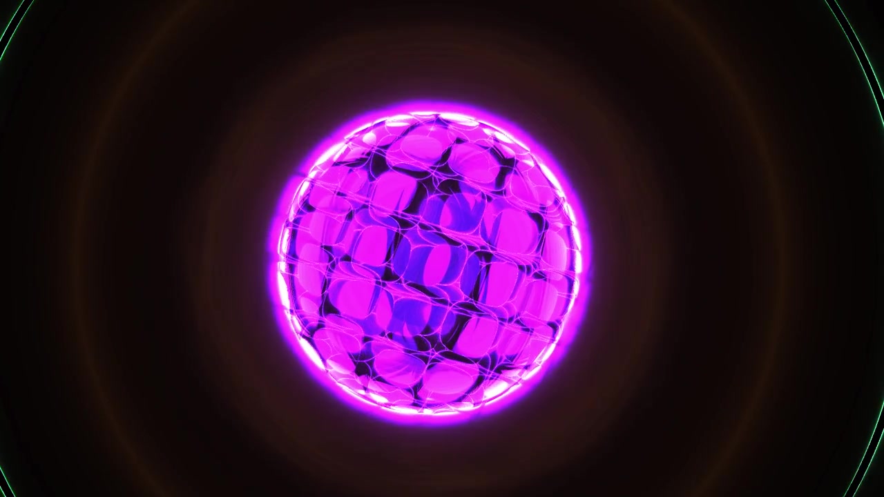 Sfera viola luminosa astratta con motivo a griglia dinamico
