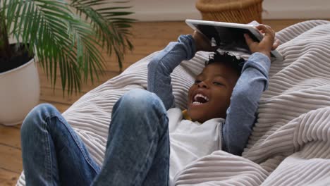 Boy-using-tablet-computer-at-home