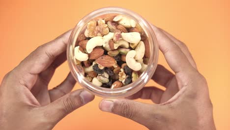 mixed nuts in a glass jar