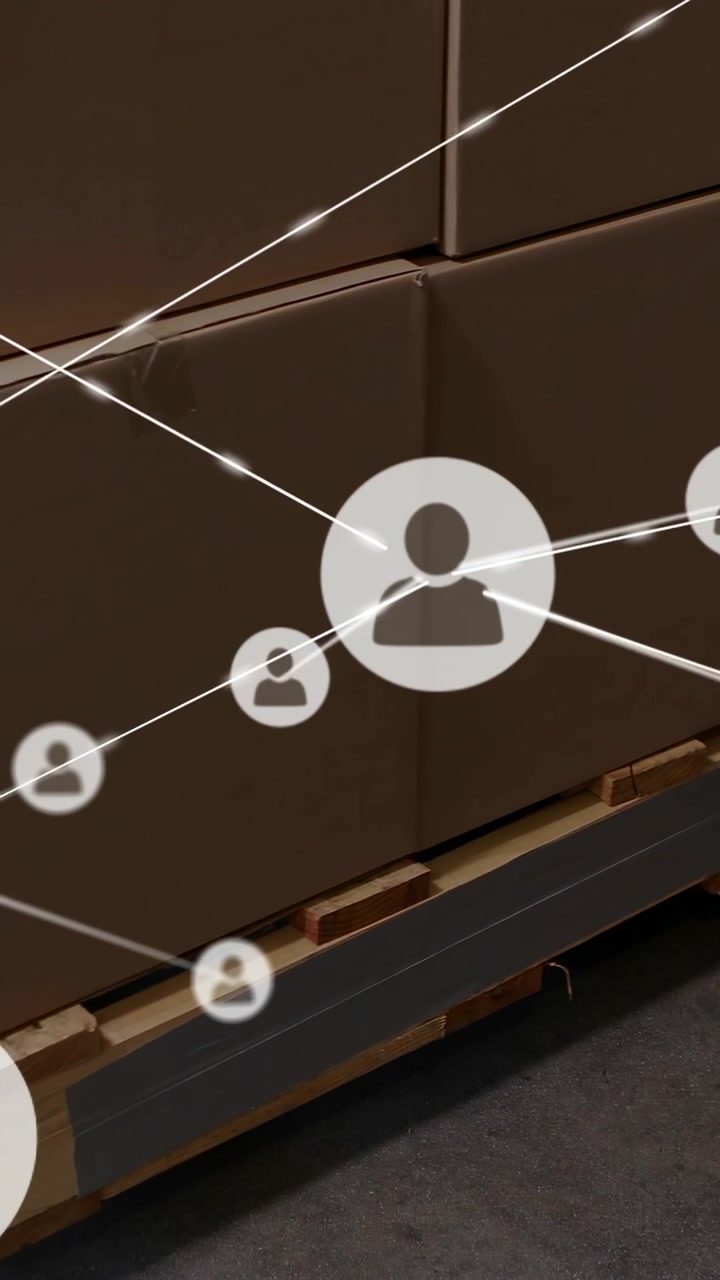 Vertical video: Core icon showing over pallet seeding nodes making Xs camera lowering mapping stock