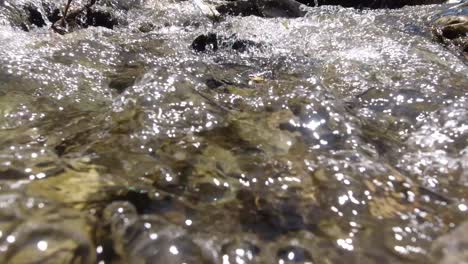 water is flowing over the stones.