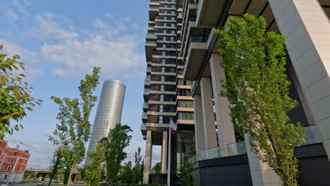 skyscrapers and tall apartments in riga, latvia