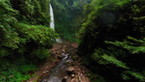 massive waterfall in bali indonesia without crowds