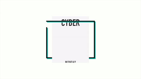 modern cyber monday text in frame on white gradient