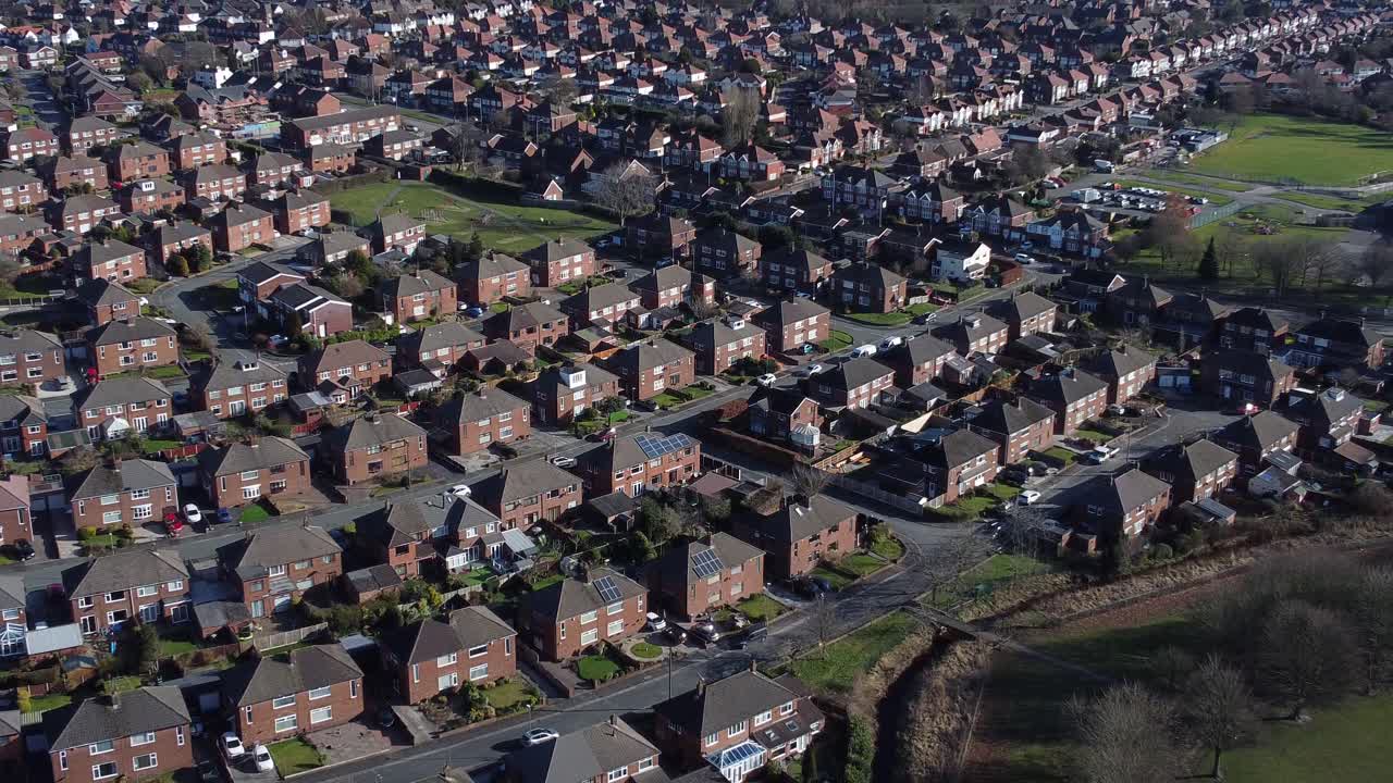 suburbano barrio londres residencial casas tejados bienes raíces propiedad aéreo alto alejar vista