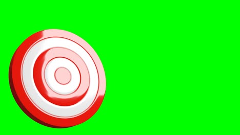todas las flechas rojas golpean el centro del objetivo en la tecla de croma verde.