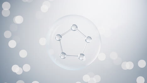 chemical molecule with blue background, 3d rendering.