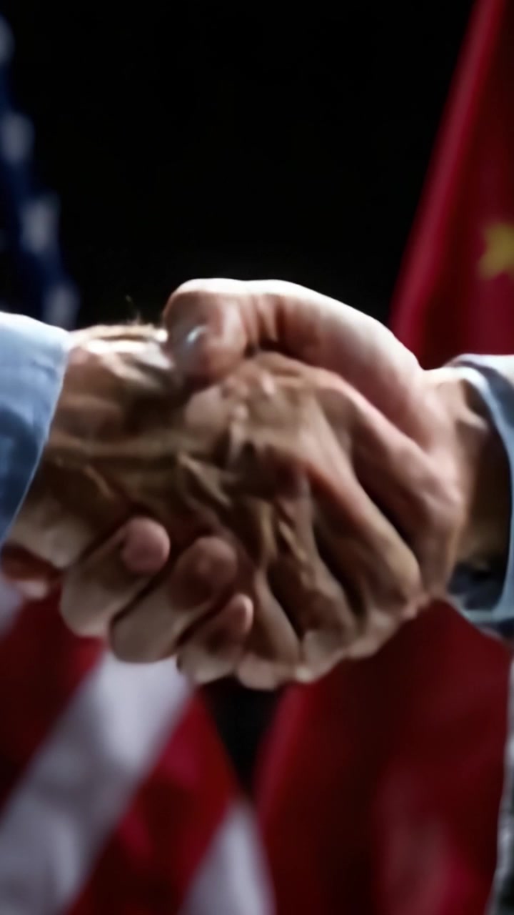 Un geste symbolique d'unité : l'adoption de la coopération et de la compréhension entre les cultures à travers une poignée de main au milieu de drapeaux représentant différentes nations