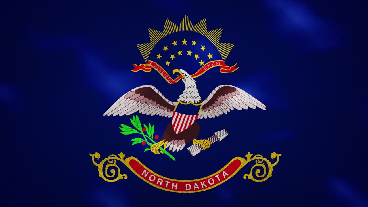 dakota del norte denso tejido de la bandera ondula, bucle de fondo