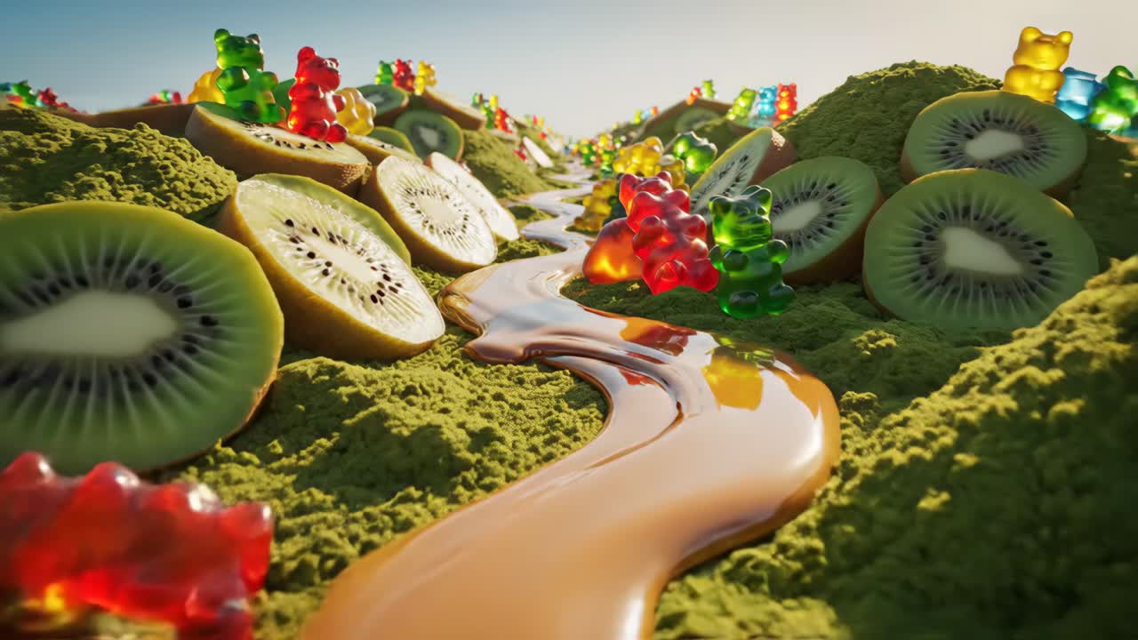 Gummy Bear and Kiwi Candy Landscape