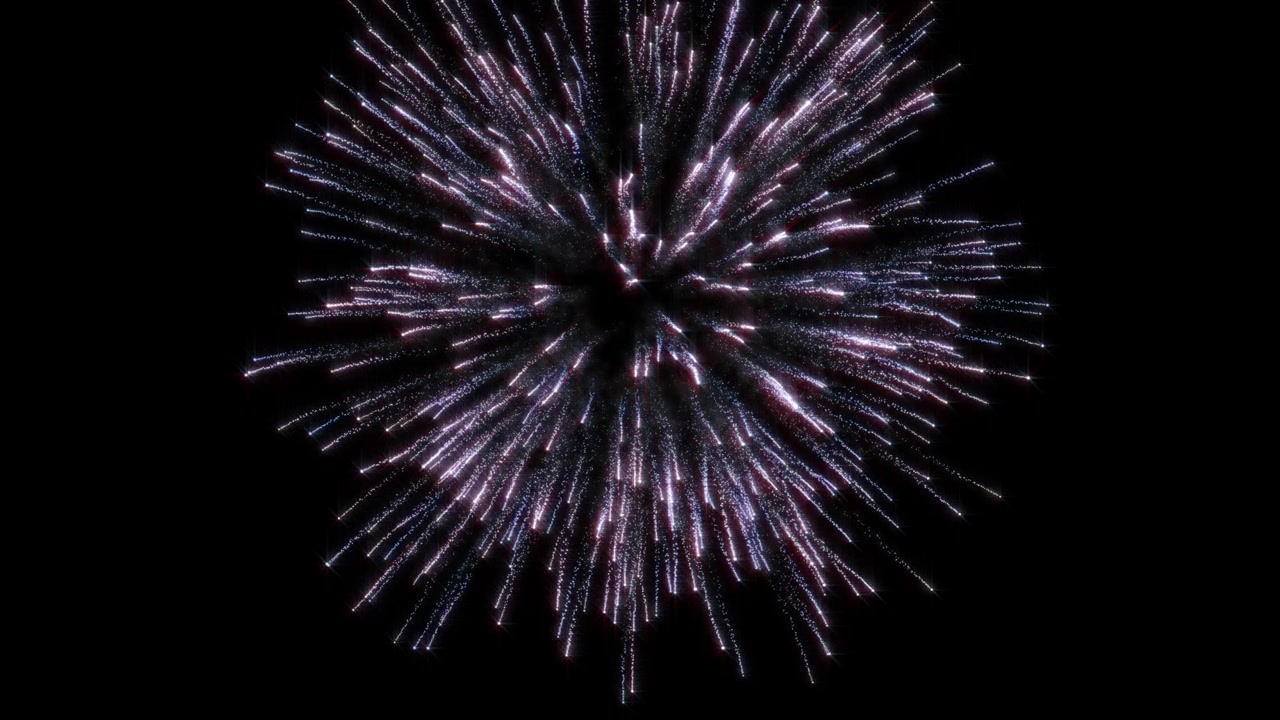 Singe Larger Fireworks Explosion on black background