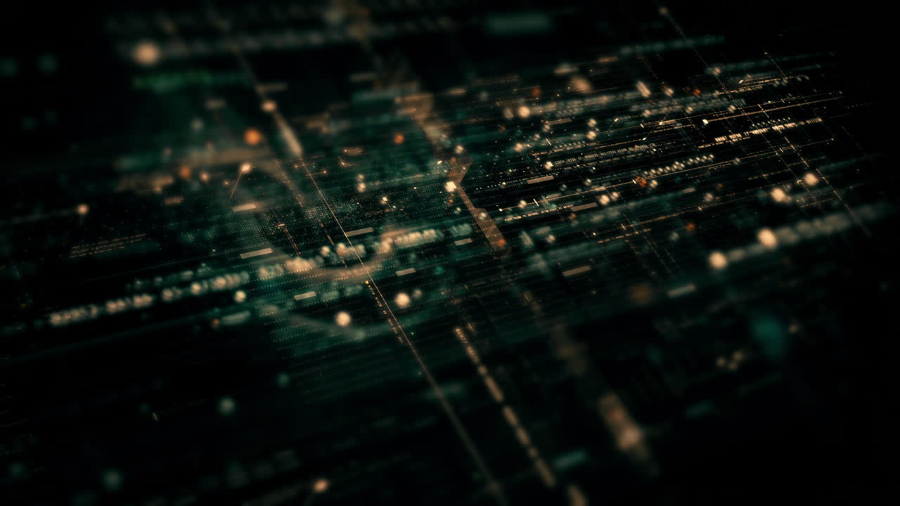 Advanced data matrix simulation UI with cutting-edge digital environment with a dynamic and immersive display of interconnected data matrix information networks systems background