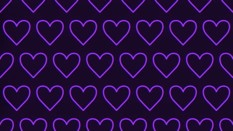 Neon-purple-hearts-on-black-mesmerizing-pattern-of-love