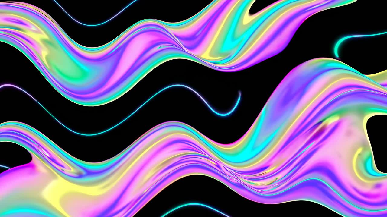 Abstract Holographic Liquid Flow Art