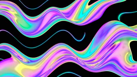 abstract holographic liquid flow art