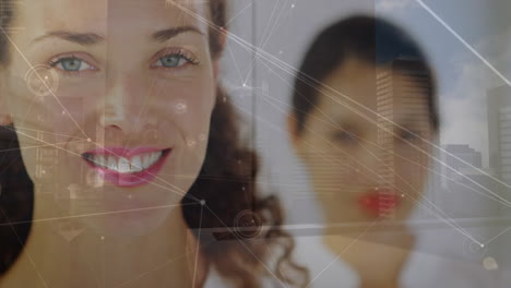 animación de la red de conexiones sobre los empresarios caucásicos en la oficina