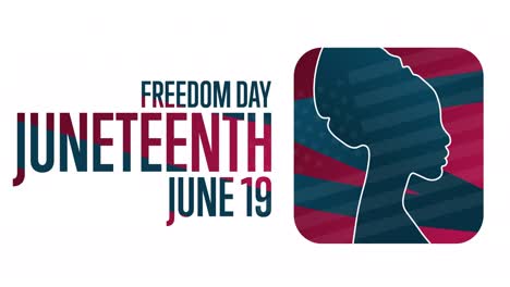 juneteenth. freedom day. june 19. flat holiday animation. motion graphic design. 4k, hd loop footage.