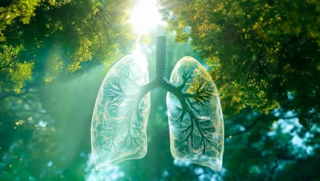 un par de pulmones en el medio de un bosque