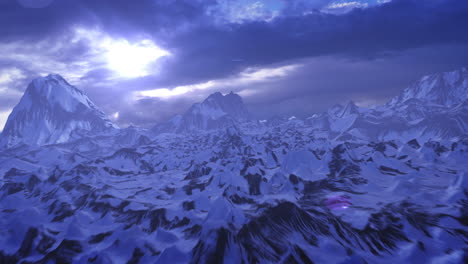 paisaje de cordilleras nevadas