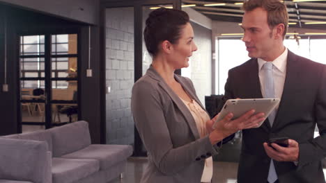 business people with tablet working together