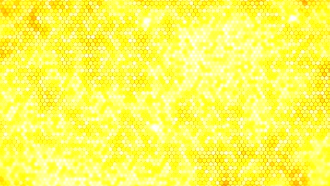 relámpago eléctrico de fondo de panal amarillo. hexágono eléctrico brillante con luz brillante. animación de bucle de tecnología empresarial.