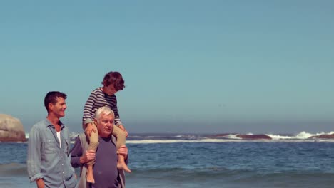 happy family having a walk