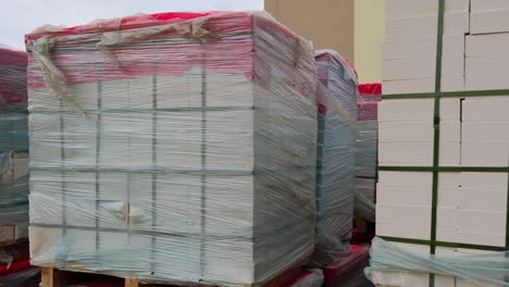pallets of bricks and tiles