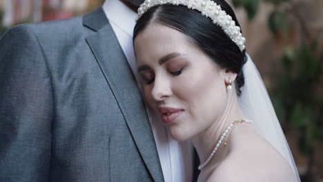 bride and groom portrait at wedding