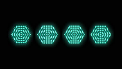patrón geométrico hexagonal azul neón