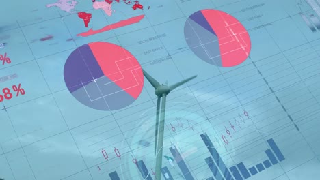 Animation-Der-Digitalen-Infografik-Schnittstelle-Und-Tiefansicht-Einer-Rotierenden-Windmühle-Vor-Klarem-Himmel