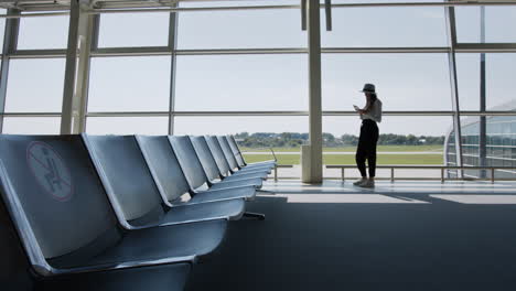 airport waiting area with passenger