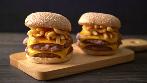 pork-hamburger-or-pork-burger-with-cheese-and-french-fries