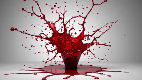 red paint splash explosion