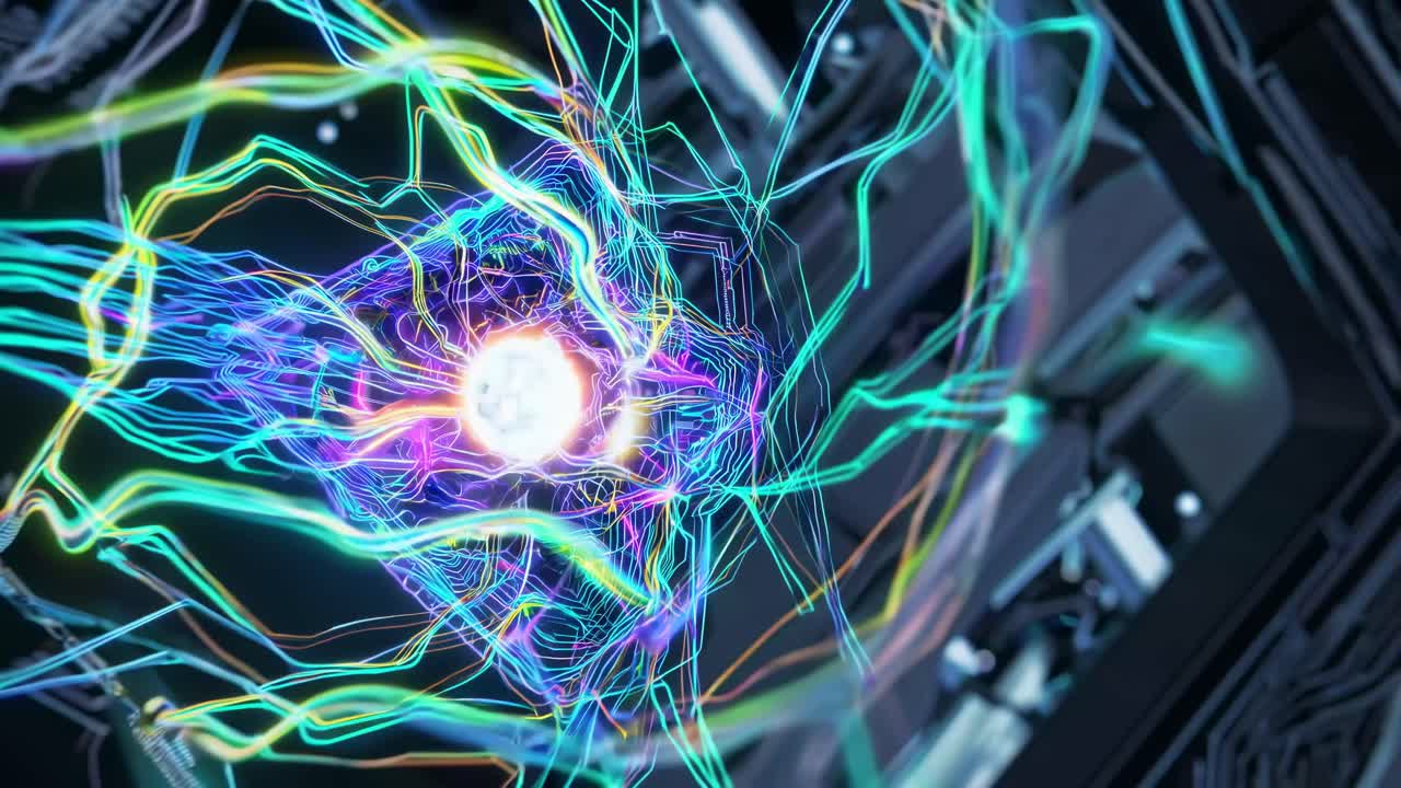 visualización de placas de circuitos futuristas abstractas