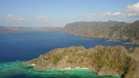 banul beach and rocks in the coast of coron island, palawan, philippines