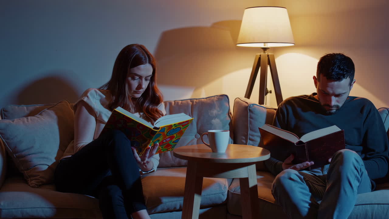 Couple Reading at Night