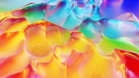 looped abstract background. beautiful iridescent wavy surface of liquid with pattern, gradient color and flow waves on it. rainbow glossy and matt fluid. creative bright bg with soft smooth animation.